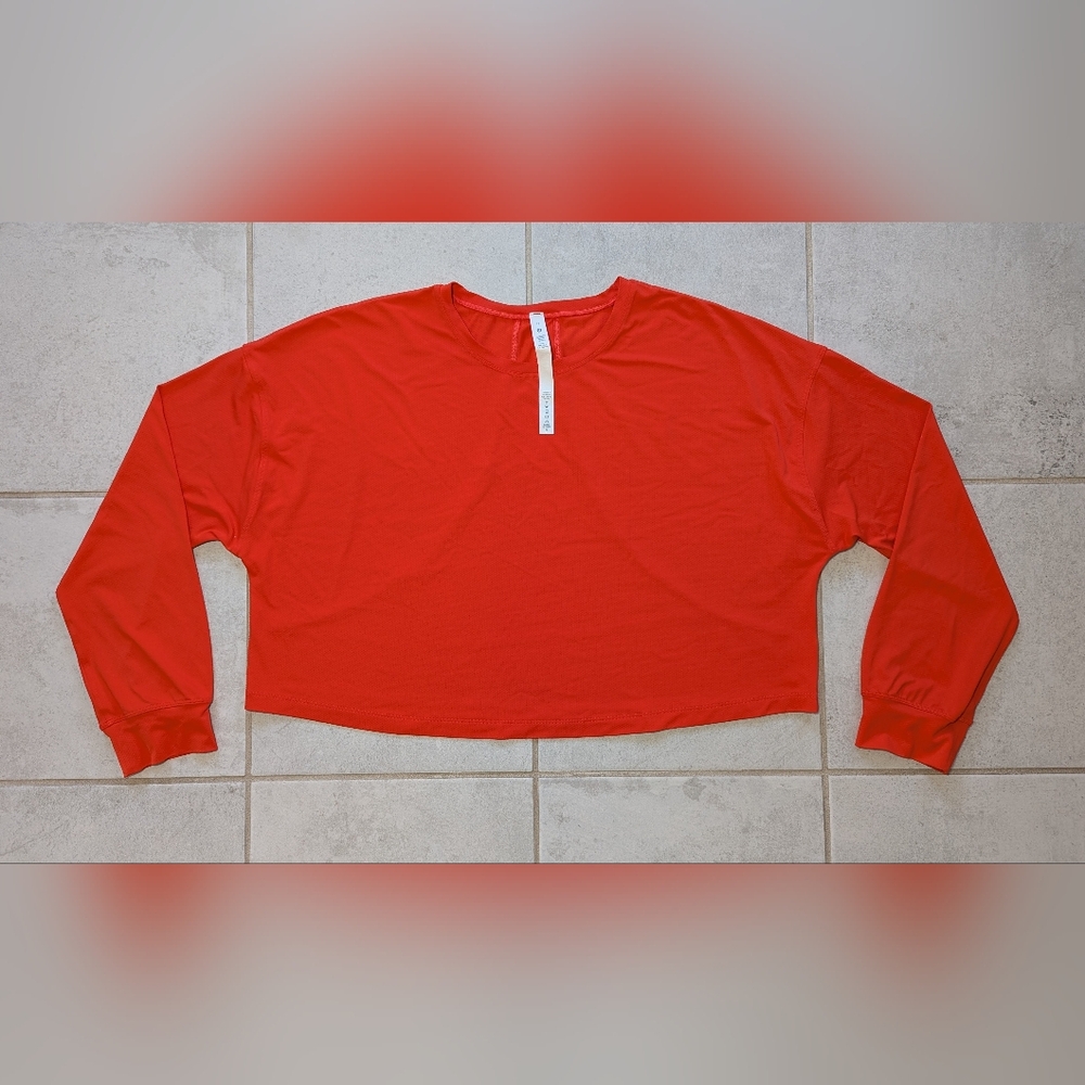 Lululemon Size 12 Muscle Love Long Sleeve Crop Top Autumn Orange